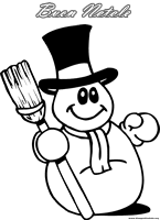 Pupazzo neve da colorare